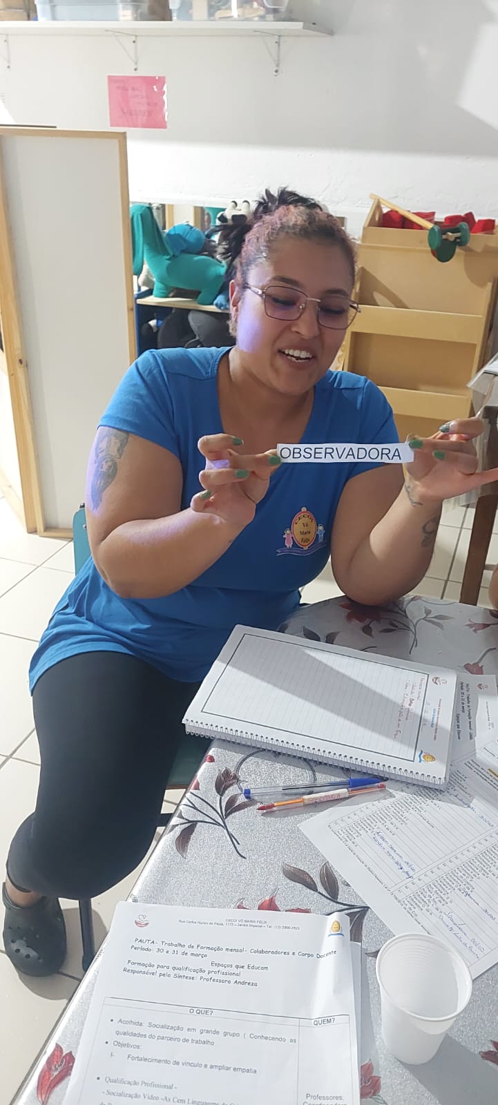 Formação Mensal: Todos colaboradores- Diretora de escola- Temática- Espaços que Educam