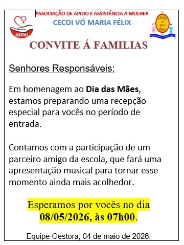 Mural e convite para o dia das mães