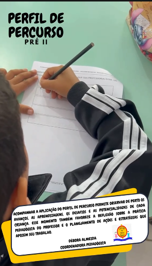 Ação protagonista da criança do segmento Pré escola- Aplicação perfil de percurso, propostas de raciocínio lógico matemático