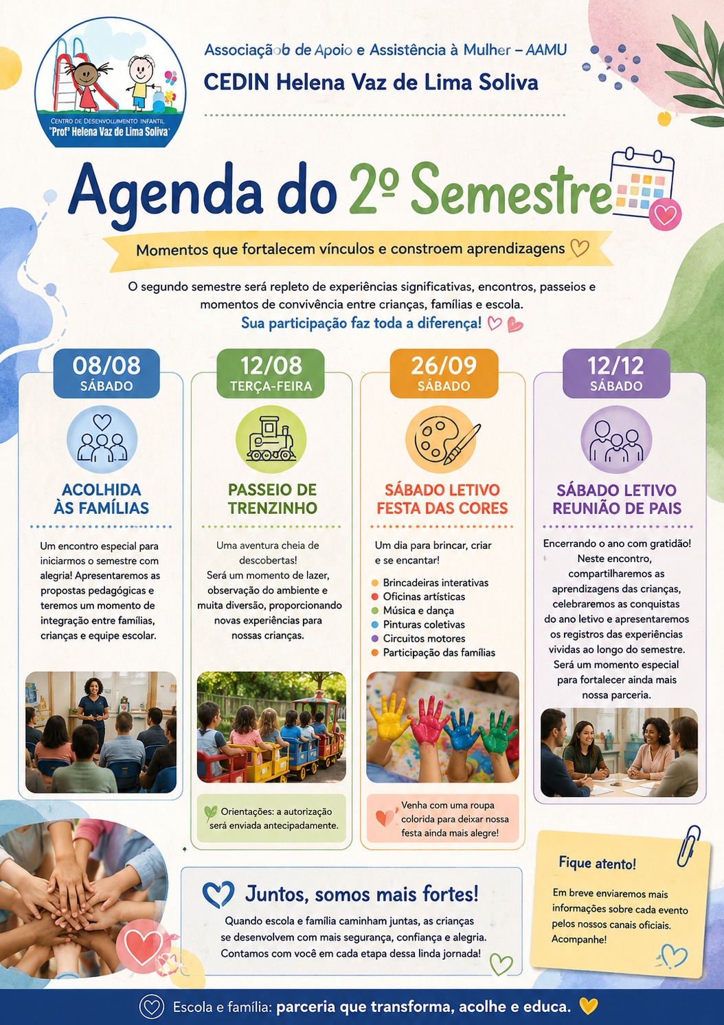 Calendário 2º semestre